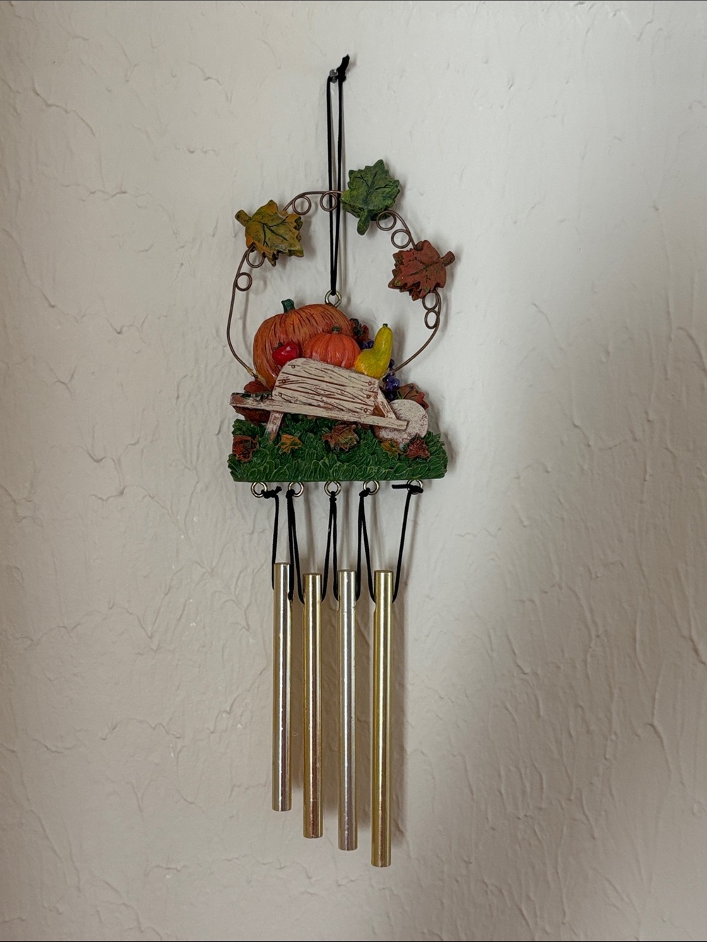 Autumn Harvest Pumpkin Wind Chime Wall Decor - Fall Colors